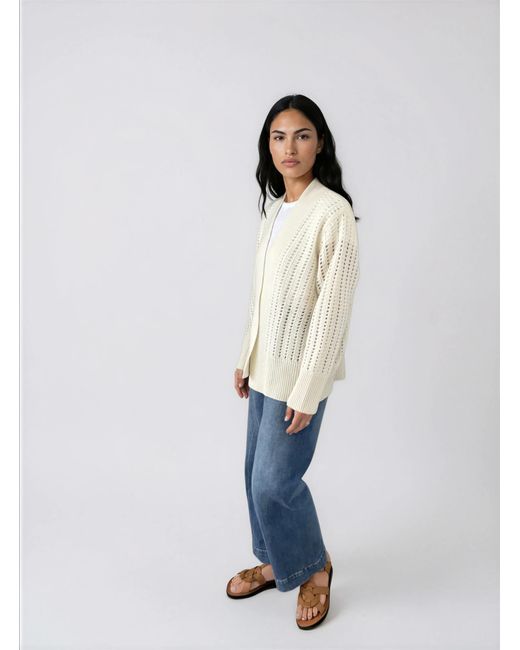 Loop Cashmere Blue Pointelle Cardigan