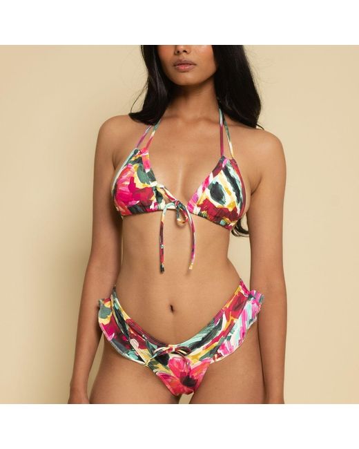 Montce Red Isla Floral Kelly Bikini Bottom