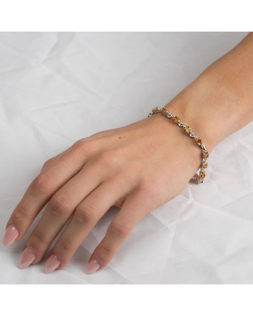 Belinda Jewelz Metallic Elora Citrine Vintage Tennis Bracelet