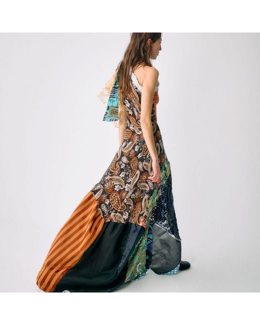 Miro Misljen Blue Patchwork Maxi Dress