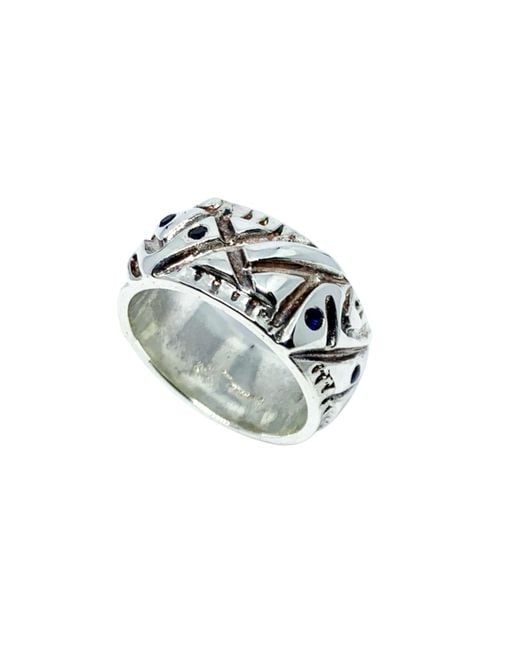 Tg-Jewellery by Tamara Gervasio Green Abstract Ring – Sterling With Sapphires for men