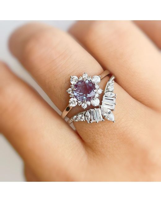 Azura Jewelry New York Blue Desert Blossom Alexandrite Ring Vermeil