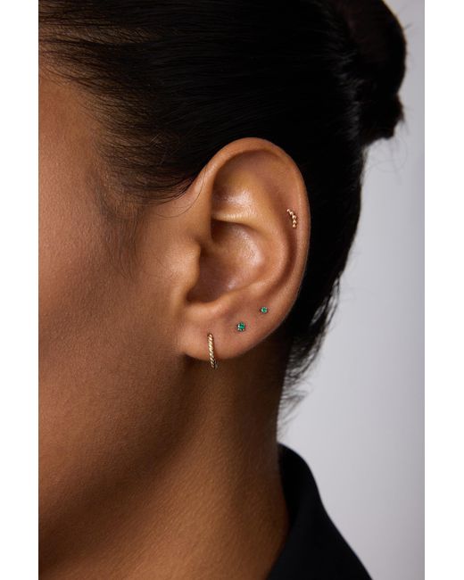 Vanhi Metallic 14K Recycled Solid Rope Huggie Earrings