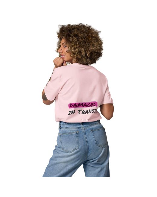 Anchor and Crew Pink Cotton Out For Delivery Annotations Organic Cotton T-Shirt