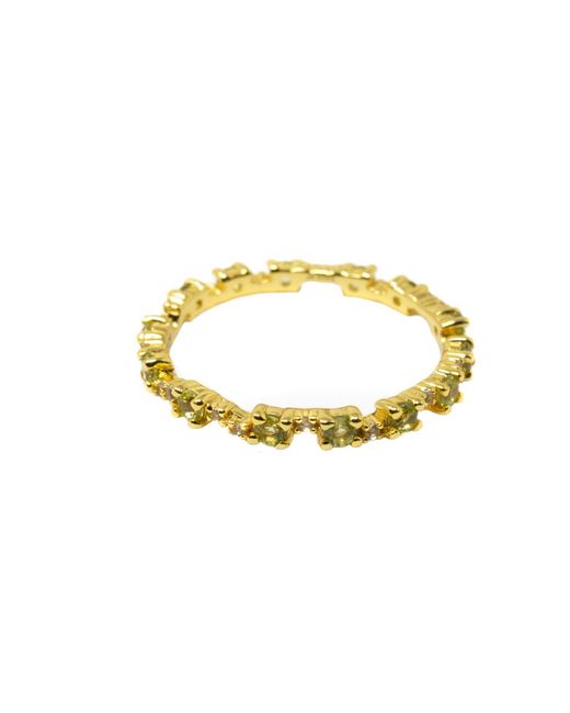 NASI SILVER Metallic Nobody's Perfect Eternity Ring- Peridot & Topaz