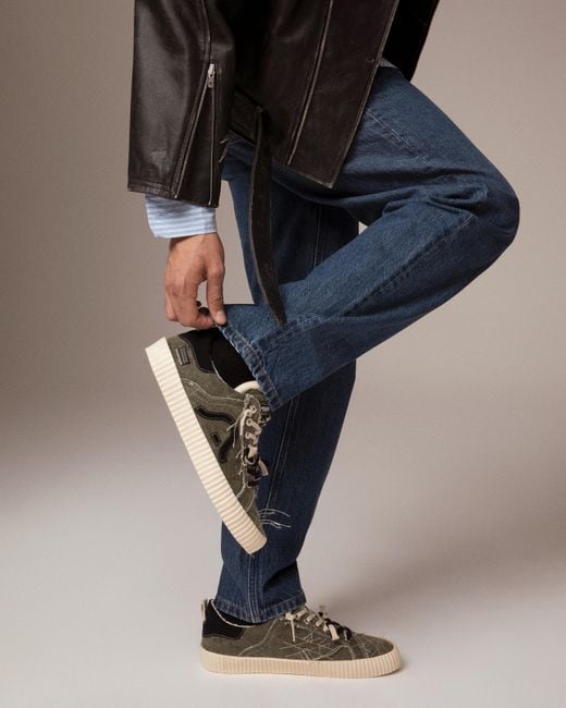 Springa | Unique Vulcanized Sneakers Italian Handmade Green Wavy Olona Sneakers for men