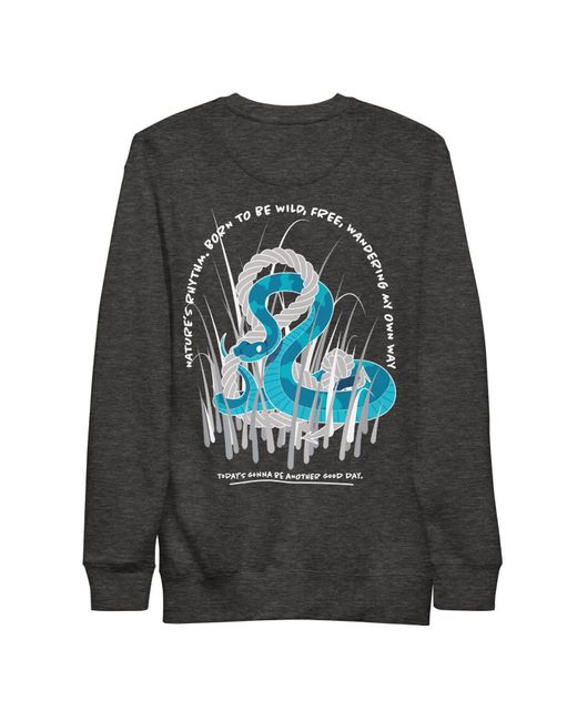 Anchor and Crew Gray Charcoal Heather Snake Another Good Day Cotton Blend Sweatshirt for men