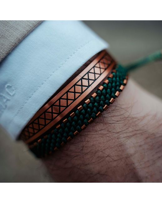 Harbour Uk Green Hampton Connection Copper Rope Bracelet for men