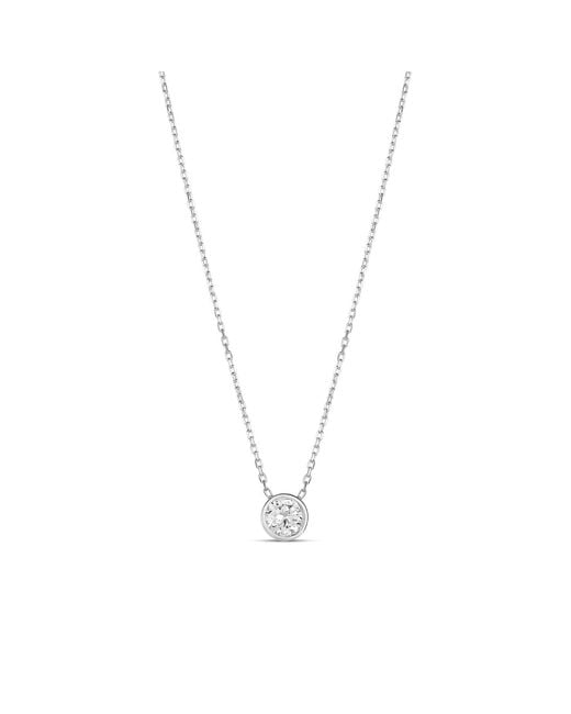 SHYMI Metallic Mini Bezel Solitaire Necklace