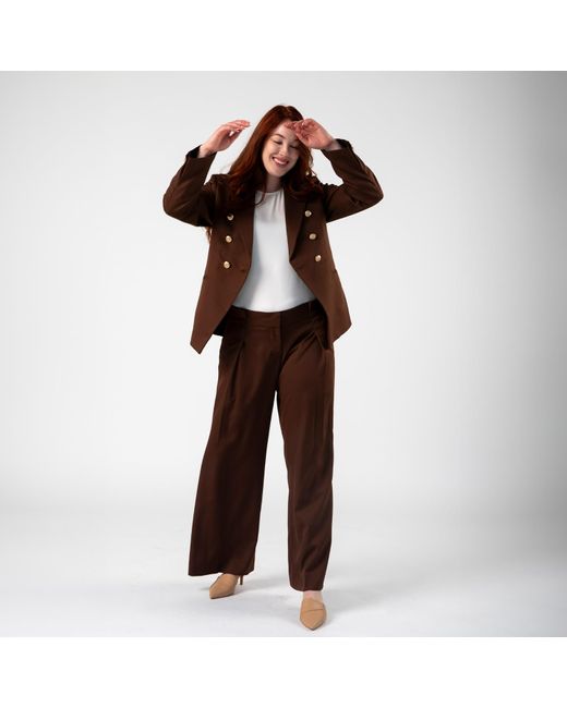 Point of View Label Brown Impact Double Breasted Jacket