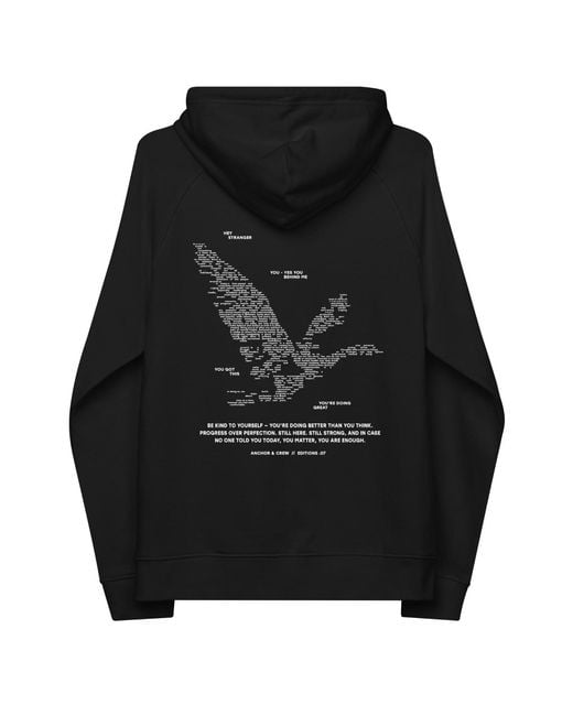 Anchor and Crew Black Seven You Are Enough X Mental Health Editions Organic Cotton Hoodie