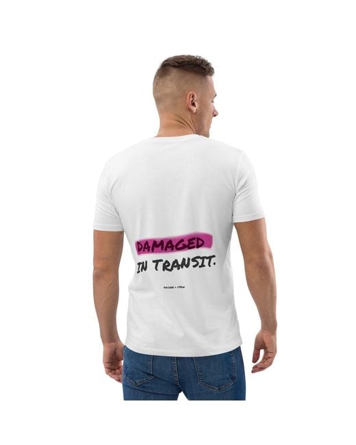 Anchor and Crew White Out For Delivery Annotations Organic Cotton T-Shirt for men