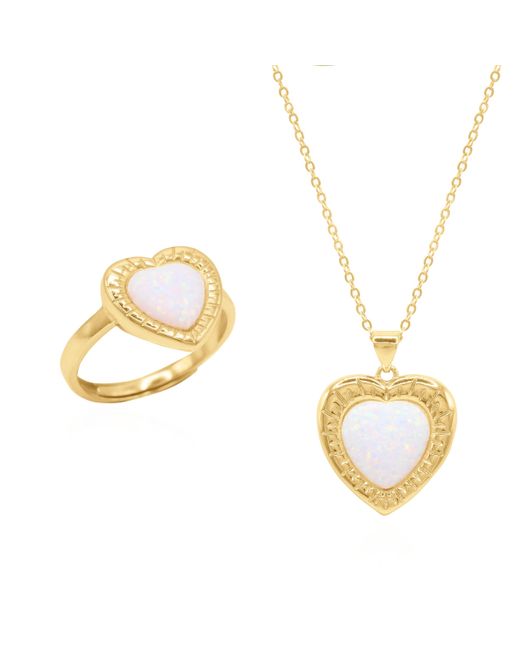 Luna Charles Metallic Opal Heart Ring Gift Set