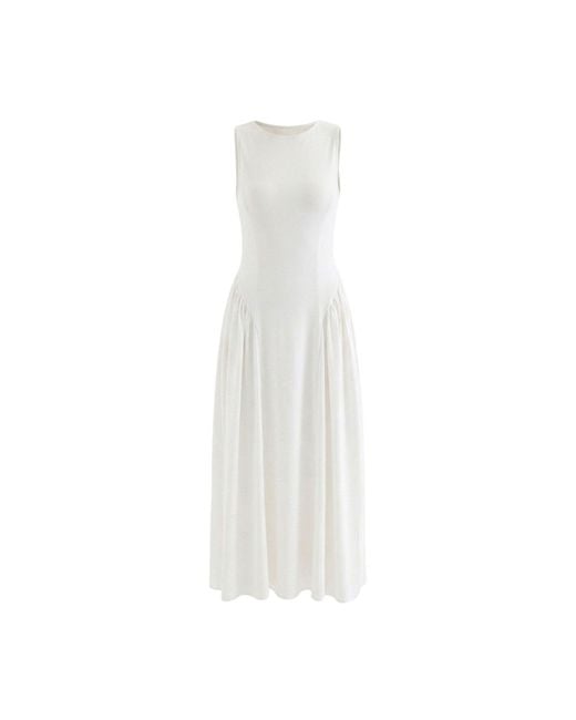 Monlicia White Elaris Viscose Bodycon Maxi Dress