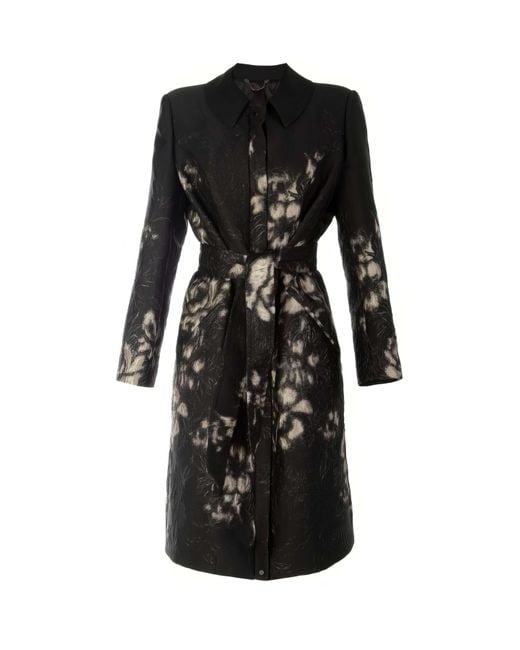 Luna Fashion House Black Floral Jacquard Light Coat, Emma