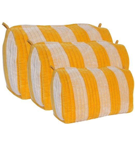 Conscious Yoga Collective Yellow The Striped Velvet Travel Set