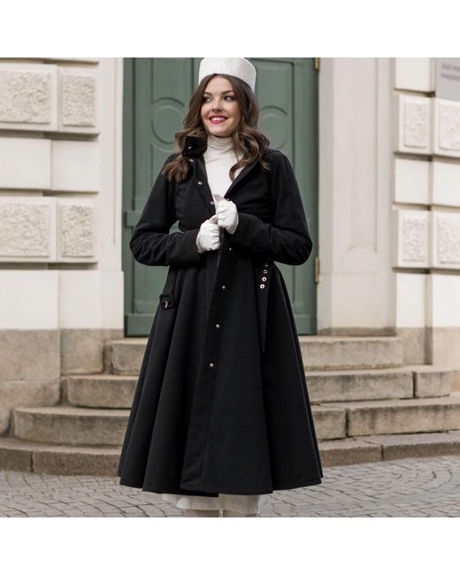 RainSisters Black Winter Coat With A Hood: Obsidian Frost