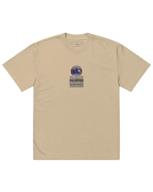 Anchor and Crew Natural Faded Khaki City Drive Explore Co. Oversized Cotton T-Shirt for men