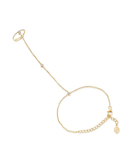 SALLY SKOUFIS Metallic Minx Hand Chain With Made Cz Diamond Stimulant