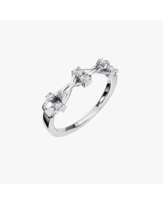 Aya Fine Jewelry Metallic Rose 0.12 Ctw Round Lab Grown Diamond Twist Ring