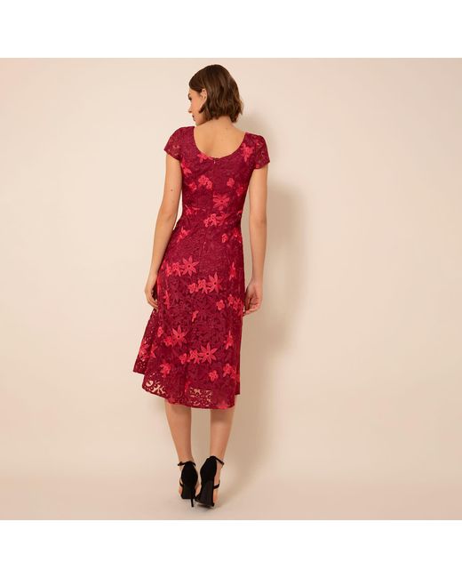 Alie Street London Red Charlotte Lace Dress Azalea