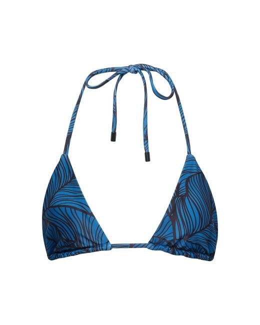 Playaluxe Blue Waikiki Triangle Bikini Top Leaf