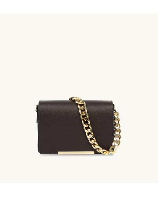 Apatchy London Black The Newbury Chocolate Leather Crossbody Bag