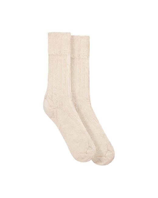 Paul James Knitwear Natural Neutrals Alpaca Kenilworth Lounge Socks