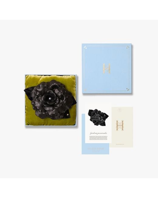 Helena Simon Black The Large Gardenia Floral Brooch