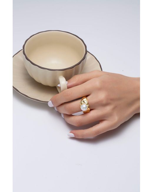 Classicharms Metallic Nora Molten Pearl Ring