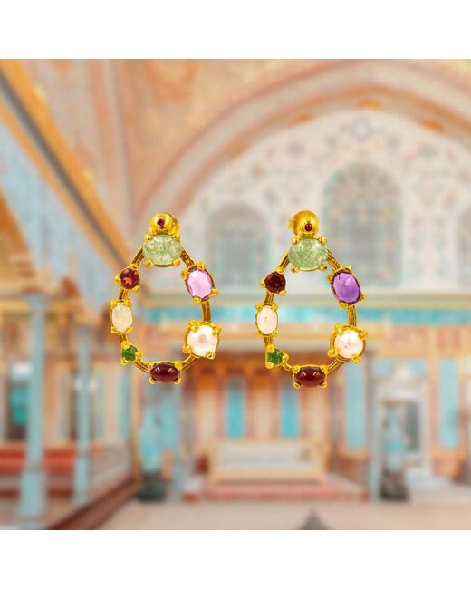 1610Istanbul Metallic Harem Earrings