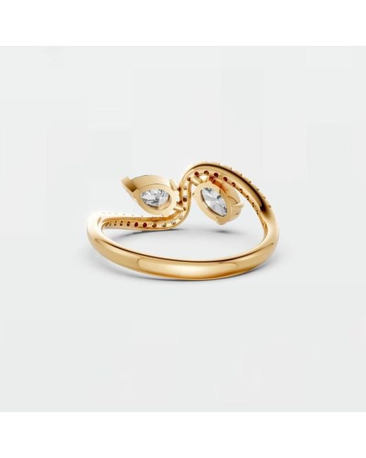 Aya Fine Jewelry Metallic Round, Pear & Oval Lab Diamond Open Bypass Ring
