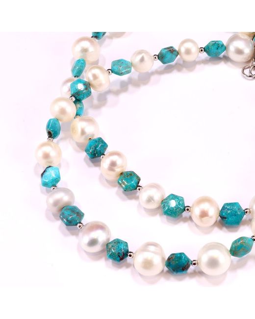 Mineralgems•Studio Blue And Pearl Necklace Fail for men