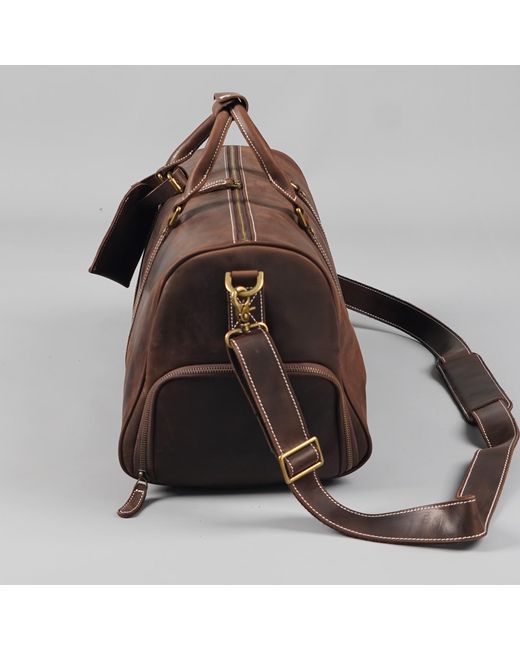 Touri Brown Leather Over-Night With Shoe Storage for men