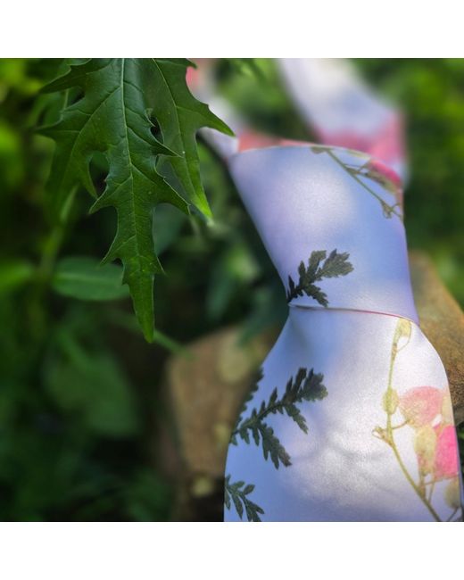 Baines London Purple Love Light Floral Design Satin Suit Tie