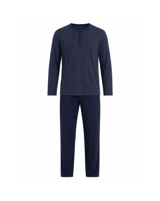 Zd - Zero Defects Blue Long Modal Pyjamas Diplomatic for men