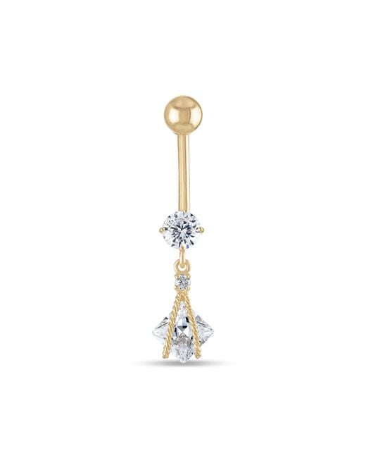 Zahav Jewelry Metallic 10K Solid 14G Dangling Belly Ring