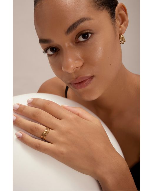 Vanhi Metallic Esther Square Hoop Stud Earrings