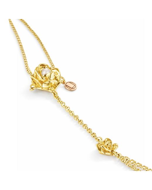 Unaloe Metallic Plated Rose Hand Chain With Natural Pearl – Contemporary Luxury Baci Mano Jewelry For
