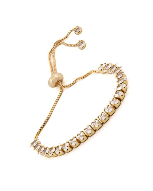 Ebru Jewelry Metallic Sparkly Diamond Adjustable Fashion Bracelet