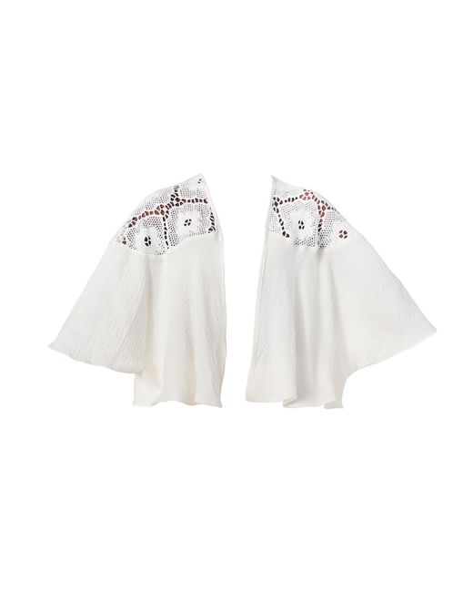 Italia A Collection White Neutrals Seashell Crochet Cape