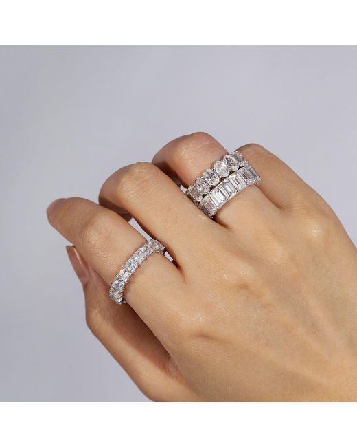 Diamonbliss Metallic Oval Cut Eternity Ring