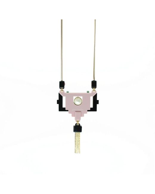 Gissa Bicalho Black Handmade Acrylic Necklace Maya Pr