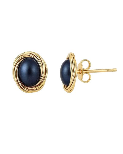 Pearl Code Blue Formal Pearl Stud Earrings, -Filled