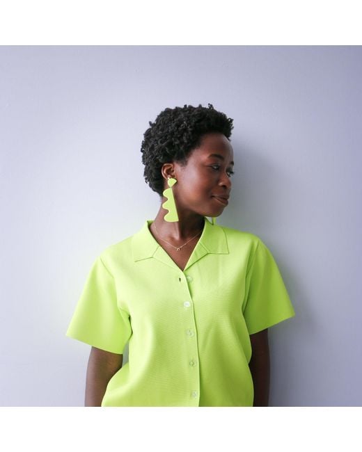 By Chavelli Yellow Wiggles Dangly Earrings