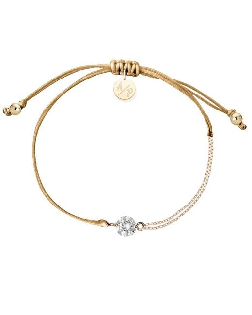 Adriana Pappas Designs Metallic Cz Solitaire Bracelet On Colored Cord