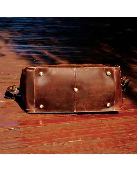 Touri Brown Genuine Leather Front Pocket Boarding Bag for men