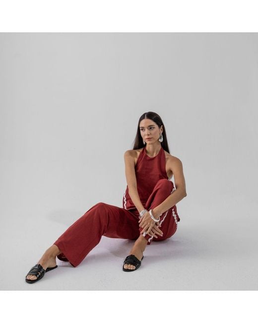 Thisisu Collection Red Wavy Top