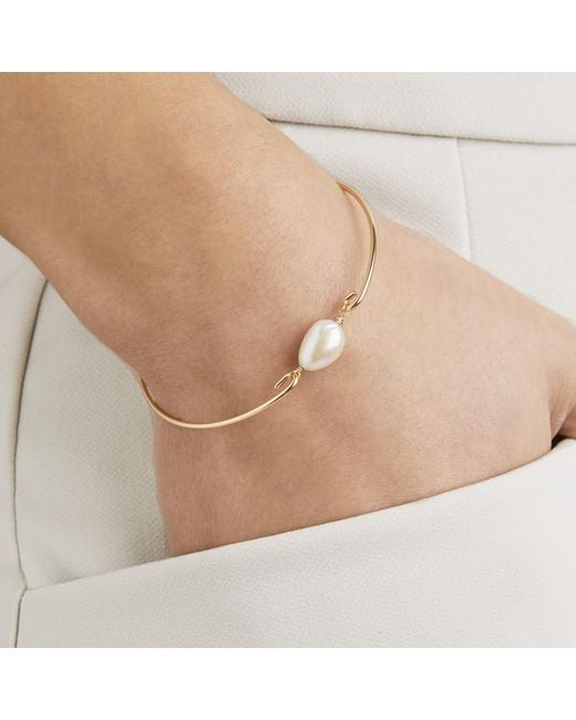 Lily & Roo Metallic Large Single Pearl Bangle