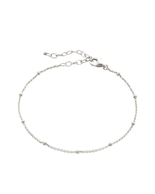 Spero London Metallic Rose Bead Curb Chain Sterling Adjustable Satellite Bracelet